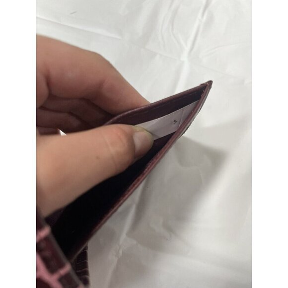 Identity Stronghold Womens Wallet Croc Print Leather Bifold Organizer - Picture 13 of 16